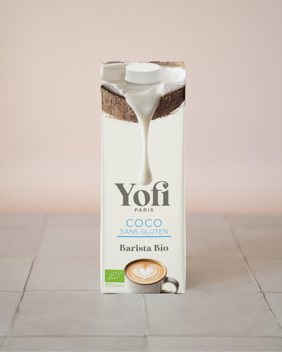 Pack de 6 briques de boisson végétale YOFI Barista au coco bio, idéale pour mousser vos cappuccinos et latte art.